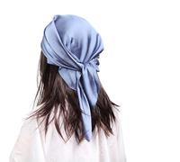 MEANBEAUTY Sciarpa Bandana da Donna Quadrata 70 x 70 cm Foulard in Raso di Seta con Stampa Floreale-Blu