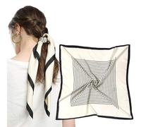 MEANBEAUTY Sciarpa Bandana da Donna Quadrata 70 x 70 cm Foulard in Raso di Seta con Stampa Floreale-Floreale-2