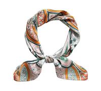 MEANBEAUTY Sciarpa Bandana da Donna Quadrata 70 x 70 cm Foulard in Raso di Seta con Stampa Floreale-Floreale-1