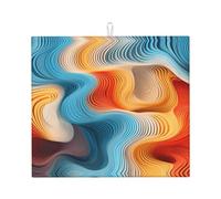 Meander, tappetino scolapiatti con stampa a colori, grande tappetino assorbente da cucina per scolapiatti in pietra per bancone