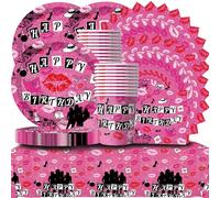 Meangirl Birthday Table Deco, Lady Decoration,Malvagie Girls, Rosa Moda Ragazza Party Piatto,Tazze,Tovaglioli di addio al nubilato,Bat Mitzvah Party