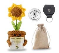 Meanju Pocket Hug Positive Girasole, regali positivi a maglia girasole peluche, patate positive, bambola e portafortuna, esame coraggiatore, buon regalo