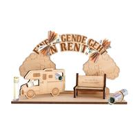 Meanju Regalo in pensione, per donna, uomo, pensionato, regalo in legno, per la pensione, per i soldi, finalmente pensione con sedia a sdraio, camper, albero della vita per nonni, colleghi, amici