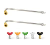 MEANLIN Kit lancia idropulitrice, 2PCS lancia forma a U prolunga + 5 ugelli codificati a colori con raccordo rapido, set completo per idropulitrici