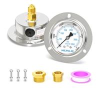 MEANLIN MEASURE 0~350BAR/0~5000PSI Manometro riempito di liquido Montaggio a pannello della flangia anteriore, 1/4" BSP 2.5"FACE DIAL Cassa in acciaio inox con vite e dado Phillips, +/-3-2-3%