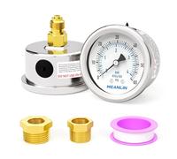 MEANLIN MEASURE 0~4BAR/0~60PSI Manómetro de presión en seco de acero inoxidable 1/8" BSP 2"DIAL IMPERMEABLE para bomba de agua de pozo,montaggio posteriore, con 1/4" BSP y 3/8"BSP casquillo hexagonal