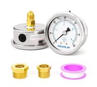 MEANLIN MEASURE 0-4BAR/60Psi Manometro in acciaio inox 1/4"BSP 2,5"FACE DIAL a riempimento liquido WOG Acqua Olio Aria Montaggio posteriore, con boccola esagonale 1/4"x 1/2"BSP e 1/4"x 3/8"BSP