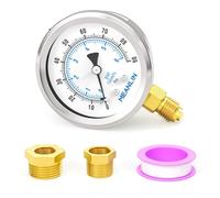 MEANLIN MEASURE 0~6BAR/90PSI acciaio inox 1/4" BSP 2"FACE DIAL impermeabile per il tester di pressione dell'acqua della pompa del pozzo montaggio inferiore,con 1/2" BSP e 3/8"BSP boccola esagonale