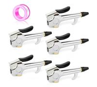 MEANLIN MEASURE 5 PCS Pistola di soffiaggio a leva con ugello di sicurezza con punta in gomma da 1/4" per compressore d'aria casa garage negozio industriale