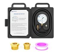 MEANLIN MEASURE Kit per test di pressione del gas collettore WC da 0 a 35 pollici, kit manometro per gas naturale o gas LP con tubo da 101,6 cm, raccordo BSP da 1/8" con connessione spinata e boccola