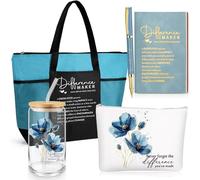 Meanplan 5 pezzi Difference Maker Regali per le donne Dipendenti Apprezzamento Diario Tumbler Tote Bag Borsa per il trucco Fai la differenza Penna per assistenti sociali, infermiere, colleghi