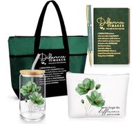 Meanplan 5 pezzi Difference Maker Regali per le donne Dipendenti Apprezzamento Diario Tumbler Tote Bag Borsa per il trucco Fai la differenza Penna per assistenti sociali, infermiere, colleghi