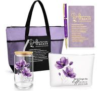 Meanplan 5 pezzi Difference Maker Regali per le donne Dipendenti Apprezzamento Diario Tumbler Tote Bag Borsa per il trucco Fai la differenza Penna per assistenti sociali, infermiere, colleghi