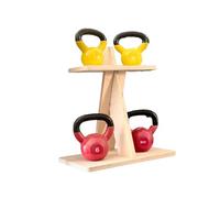 Meanswood - Porta Kettlebell Swing in Legno Artigianale, Rack Porta Pesi per Kettlebell, Home Gym, Struttura in Legno - Peso Supportato per Lato sul Ripiano 10kg, Peso Massimo supportato 100kg