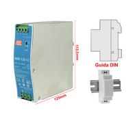 Alimentatore Switching 12Vdc MeanWell NDR-120-12 2 Uscite Per Guida DIN