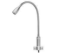 Meanyee Lampada da comodino da parete con interruttore tattile/dimmerabile continuo/cavo plug/regolabile/testiera/bianco caldo 3000K / 1 * 3 led