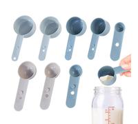 Measuring Spoons - 8 Pcs Stackable Scoops Set | Long Handle Chef Tool Baking Utensils Precision Scale | Cooking Cups Stainless Steel Kitchen Accessory For Dough Spices Sugar Coffee Tea Milk