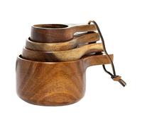 Measuring Spoons, Wooden Kitchen Scoop Set, Rustic Cooking Accessories, Interactive Farmhouse Style Design, Ideal for Coffee Beans, Sugar, Honey, Salt, and Dry Ingredient Use 5.31x3.35x2.36 Inches