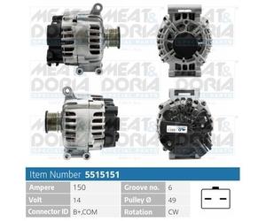 MEAT & DORIA 5515151 Alternatore per CITROËN,MINI,PEUGEOT