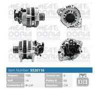 MEAT & DORIA Alternatore 5520116 100A Generatore con puleggia a ruota libera