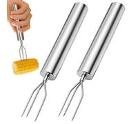 Meat Fork - 2-Pieces Stainless Steel Kitchen Utensils | 15x1.52cm Fruit Carving Fork | For Home Apartment Garden BBQ Grill Party Camping Picnic Hot Pot Buffet