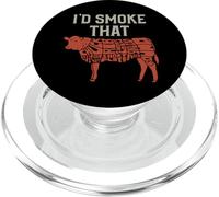 Meat Lover I'd Smoke That Beef Cuts Illustration PopSockets PopGrip per MagSafe