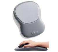 meatanty Tappetino per mouse ergonomico con supporto per il polso, in morbido gel e memory foam, per alleviare il dolore, antiscivolo, delicato sulla pelle, estetico, grigio, per ufficio, laptop