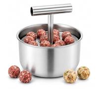 Meatball Maker 304 Inox, Pressa Manuale 6/12 Fori per Cucina di Casa | Prepara piccole o grandi quantità con meno formatura a mano e una gestione pratica delle porzioni(12 Holes)