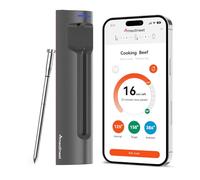 Meatmeet S Pro Termometro per carne con Bluetooth, 6 sensori di temperatura funzionano simultaneamente, precisione ±0,1°C, monitoraggio tramite app con allarme, IP69 impermeabile e resistente all'olio