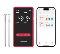 Meatmeet X Pro Termometro per Carne con Wi-Fi e Bluetooth, 2 Sonde 6 Sensori, Impermeabile IP69 , resistenza a 582 °C, Ideale per BBQ, Grigliate, Affumicatori, Forni, Cucina