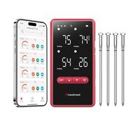 Meatmeet Z Pro Termometro per carne wireless con WiFi e Bluetooth, 4 sonde con 6 sensori, Resistenza a 595°C, Impermeabile IP69, ideale per Forno, BBQ, Grigliate, Affumicatori, forni e cucina