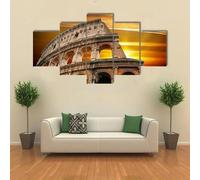 MEATZLBK Tela Wall Art Immagine 5 Pezzi Quadro su Tela Stampa Colosseo romano all'alba Artistica Moderno Canvas Home Decor Regalo Appendiabiti da Parete Incorniciato 150×80cm