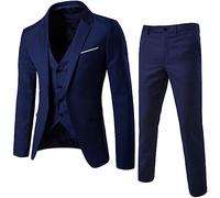 Meaunzyl Abiti Uomo Invernali Completi 3 Pezzi Slim Fit Formale Vestito Tinta Unita con Un Bottone Giacca Gilet Pantaloni Abito da Lavoro Dinner Classica Blazer Vintage per Matrimoni E Affari