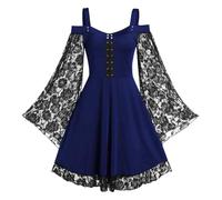 Meaunzyl Abito Gotico, Da Donna, Stile Retrò, Vintage, Stile Steampunk, Rock, Carnevale, Feste, Club, Pizzo, Aniche Lunghe Vittoriano, Abbigliamento Per Cosplay, Per Carnevale Halloween