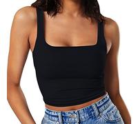 Meaunzyl Canottiera Donna Estive Microfibra Basic Aderente Sottogiacca Top Maglia Senza Maniche Canottiera Donna Tinta Unita Shirt Morbido Camicia Casual Palestra Made in Italy Spallina Sottile