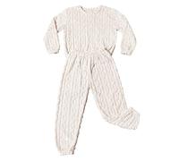 Meaunzyl Pigiama da Donna Caldo Cotone Flanella Pigiamone Felpato Due Pezzi Morbido E Soffice a Manica Lunga Set da Pigiama con Tasche E Pantalone Lungo Stich Sets Sleepwear Soft Accappatoio Winter
