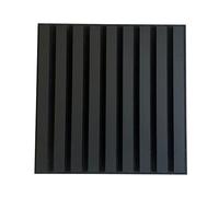 MEBANO. Pannello Acustico Legno Set di 6 pezzi 40x40 cm Nero Opaco con Lamelle Moderne su Feltro per Rivestimento Parete Effetto Legno