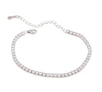 meberg Karma NH10390783 - Bracciale da donna in cristallo con zirconi 5A, in argento o oro, con zirconi, delicato ed elegante, 16,5 x 0,25 cm, Acciaio inossidabile acciaio inox zircone, zircone.
