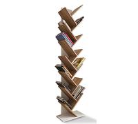 MeblePitus Libreria Scaffale Bianco 55 cm x 221,8 cm Rovere Sonoma - Libreria Parete per Soggiorno, Studio, Corridoio - Scaffali per Libri, Scaffale per CD DVD, Scaffale per Libri a Forma di Albero