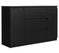 MebLocker Cassettiera con 3 Cassetti e 2 Ante - Settimino 120x80x40 cm - Cassettiera Salvaspazio per la Camera da Letto e Soggiorno - Armadio con Cassetti dal Design Moderno - Nero