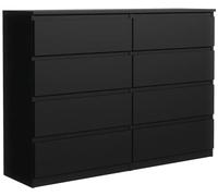 MebLocker Cassettiera con 8 Cassetti - Settimino 100x39x101,5 cm - Cassettiera Salvaspazio per la Camera da Letto e Soggiorno - Armadio con Cassetti dal Design Moderno - Nero