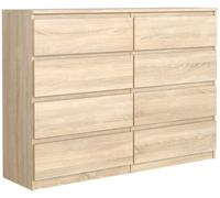 MebLocker Cassettiera con 8 Cassetti - Settimino 100x39x101,5 cm - Cassettiera Salvaspazio per la Camera da Letto e Soggiorno - Armadio con Cassetti dal Design Moderno - Sonoma