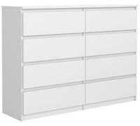 MebLocker Cassettiera con 8 Cassetti - Settimino 100x39x101,5 cm - Cassettiera Salvaspazio per la Camera da Letto e Soggiorno - Armadio con Cassetti dal Design Moderno - Bianco