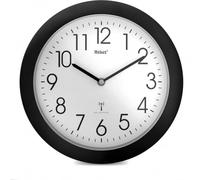 MEBUS Funk-Wanduhr mit schwarzem Rahmen und 25 cm Durchmesser/Farbe: Schwarz/Modell 52450