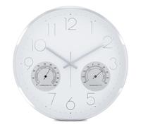 Mebus Orologio da parete, plastica alluminio, bianco/argento, 35 cm