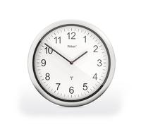 Mebus 19809 Funk Wanduhr 25 cm x 4 Silber Schleichendes Uhrwerk lautlos Silber;