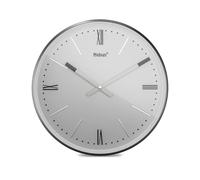 Mebus Orologio da parete TinyTime con numeri romani, orologio da parete senza ticchettio, diametro 25 cm, quadrante classico grigio, cassa e accenti in antracite, 19780