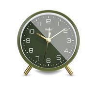 Mebus Sveglia silenziosa con design elegante, snooze e quadrante illuminato, colore verde per ogni stanza, 56972