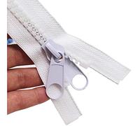 MebuZip 2 pezzi 101 cm #10 cerniera in plastica divisibile bianco 8,5 mm cerniera cerniera con doppio tirante per tende copertura sacco a pelo, DPW