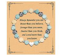 Mebvdebe Braccialetti con pietra naturale da donna, braccialetto di compleanno, braccialetti con ciondoli per donne, regali di Natale, regali ispiratori, gioielli regali (Ricordate sempre)